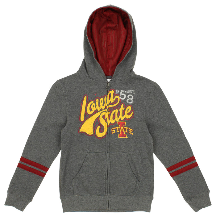 Proedge NCAA Iowa State University Girls Fleece Heather Full Zip Hoodie