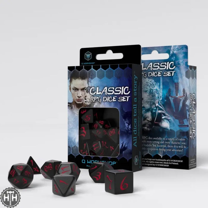 Q-Workshop: Classic RPG Black & red Dice Set Q-Workshop