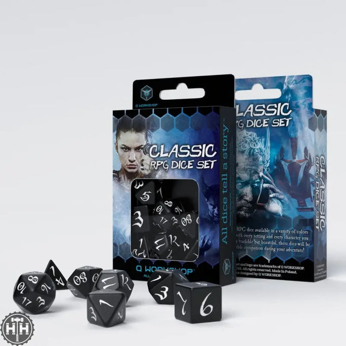 Q-Workshop: Classic RPG Black & white Dice Set Q-Workshop