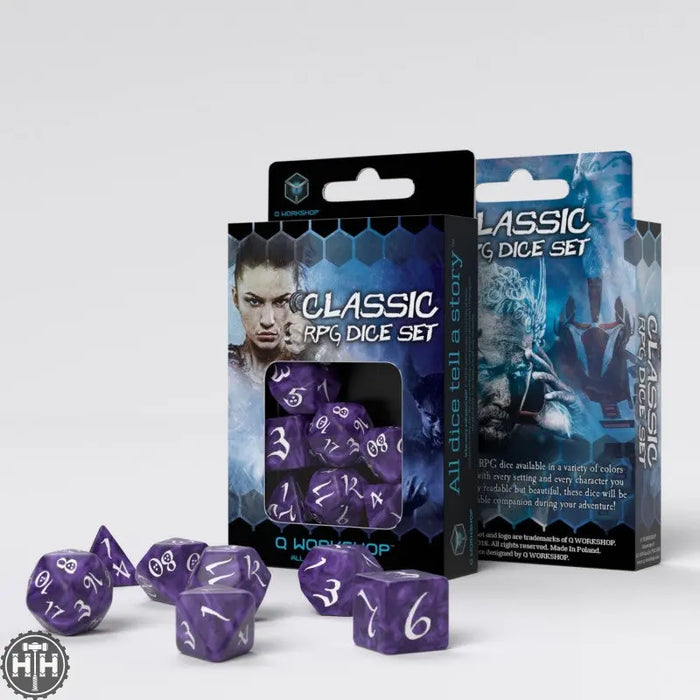 Q-Workshop: Classic RPG Lavender & white Dice Set Q-Workshop