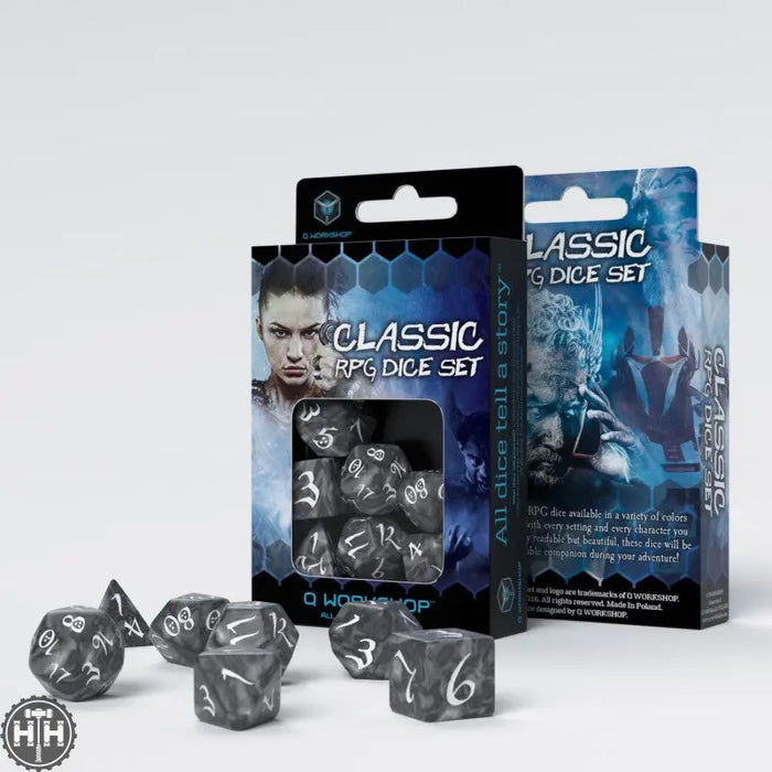 Q-Workshop: Classic RPG Smoky & white Dice Set Q-Workshop