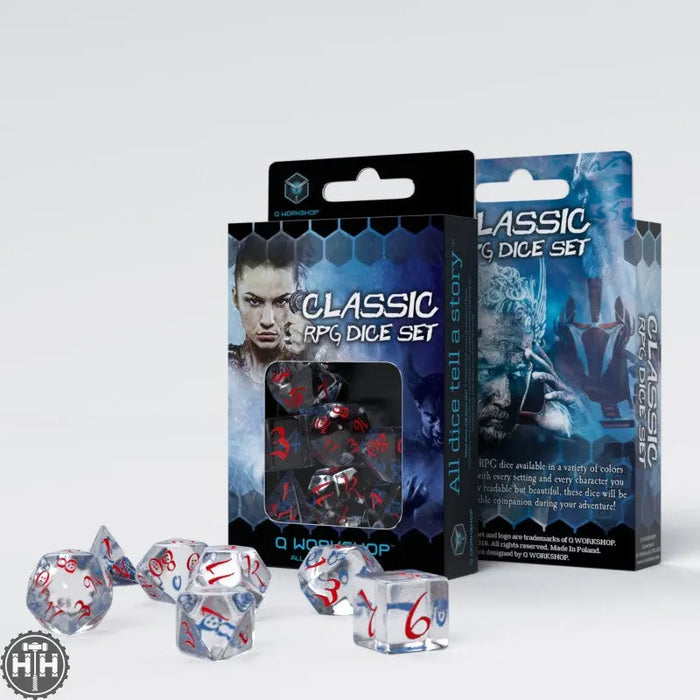 Q-Workshop: Classic RPG Translucent & blue-red Dice Set Q-Workshop