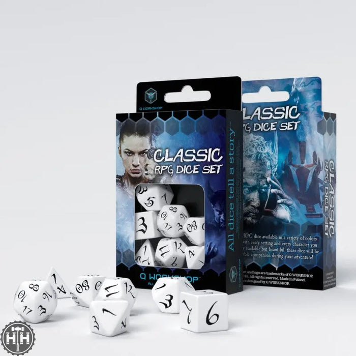 Q-Workshop: Classic RPG White & black Dice Set Q-Workshop