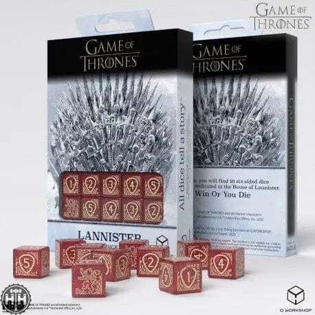 Q-Workshop: Game of Thrones. Lannister 10xD6 Dice Set Dice Sets Q-Workshop