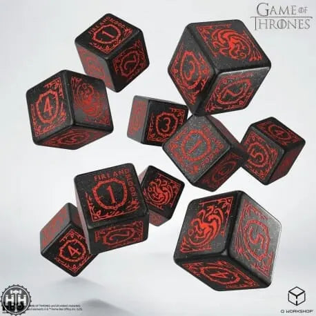 Q-Workshop: Game of Thrones. Targaryen 10xD6 Dice Set Dice Sets Q-Workshop