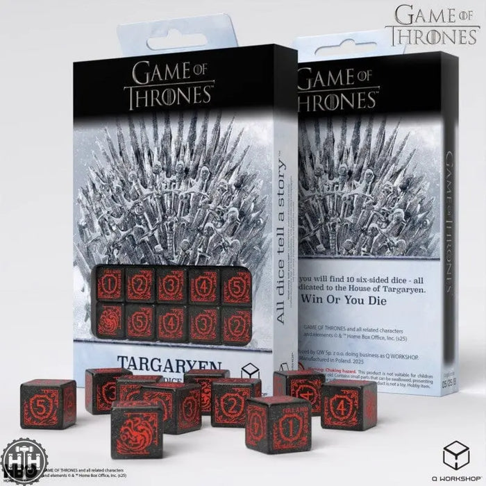 Q-Workshop: Game of Thrones. Targaryen 10xD6 Dice Set Dice Sets Q-Workshop