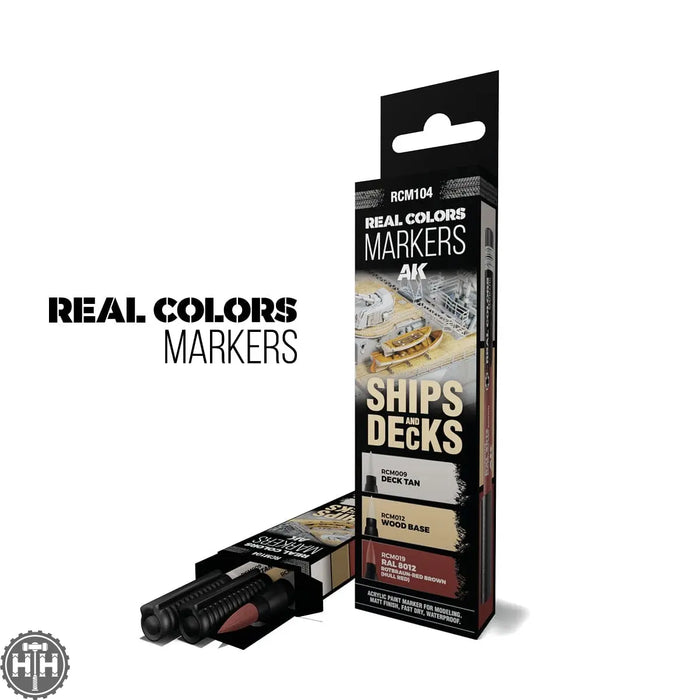 RCM104 Ships & Decks - Set of 3 AK Markers AK Interactive