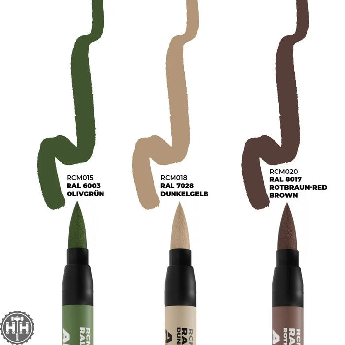 RCM108 Late German AFV Camo Colors - Set of 3 AK Markers AK Interactive