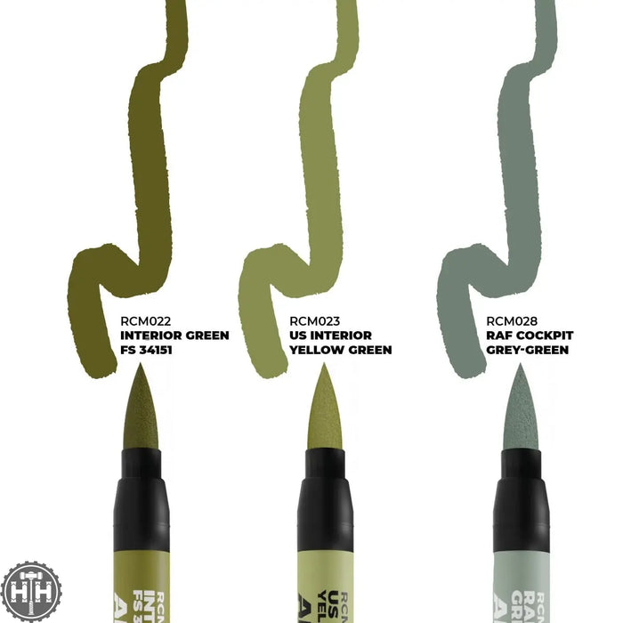 RCM109 WWII Allied Aircraft Cockpit Colors - Set of 3 AK Markers AK Interactive