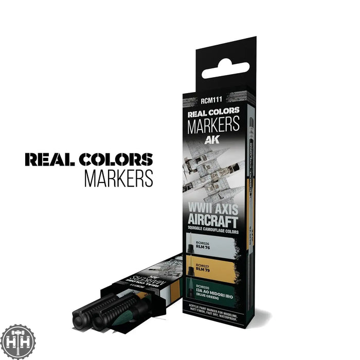 RCM111 WWII Axis Aircraft Squiggle Camouflage Colors - Set of 3 AK Markers AK Interactive
