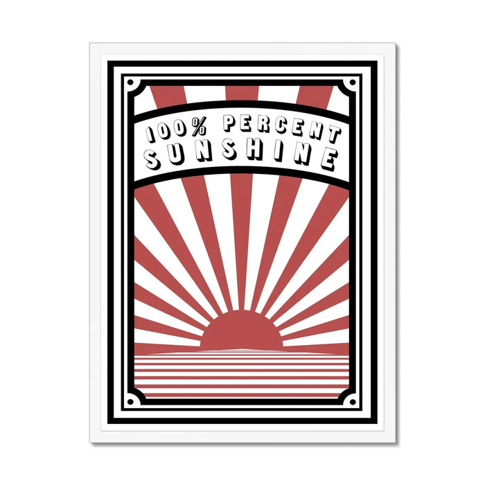 Red 100% Sunshine (Graphic Wall Art) - Framed - Beach House Art