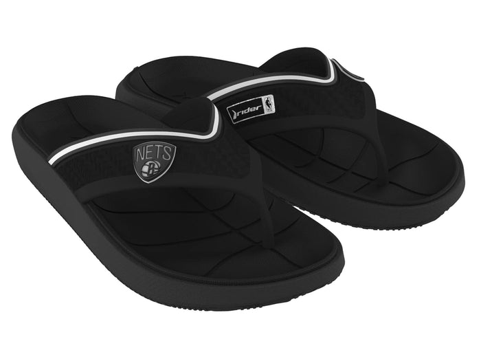 Rider NBA Men's Block Thong Sandal, Brooklyn Nets