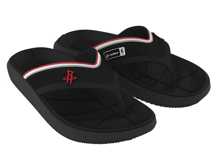 Rider NBA Men's Block Thong Sandal, Houston Rockets