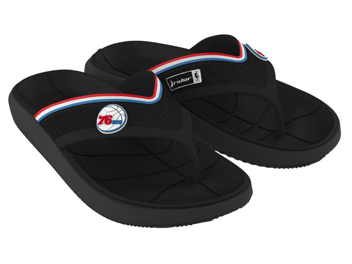 Rider NBA Men's Block Thong Sandal, Philadelphia 76Ers