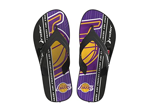 Rider NBA Men's Strike III Thong Sandal, Los Angeles Lakers