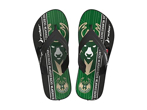 Rider Strike III NBA Athletic Flip-Flops for Men, Milwaukee Bucks