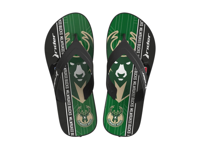 Rider Strike III NBA Athletic Flip-Flops for Men, Milwaukee Bucks