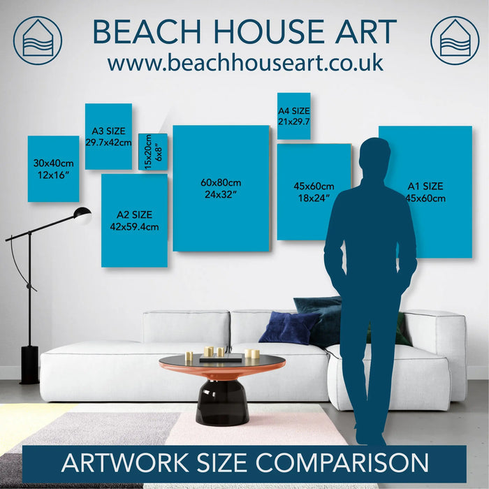 Seascape Art Print (Ocean Wall Art) - Framed Beach House Art