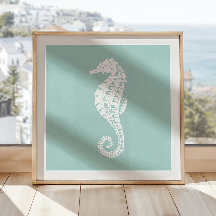Set of Three Shell Prints on Aqua Blue - Unframed