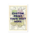 Shropshire Personalised Map Print | Map of Shropshire | Navy Hand Drawn Font - Unframed
