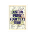 Shropshire Personalised Map Print | Map of Shropshire | Navy Vintage Font - Unframed