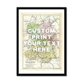 Shropshire Personalised Map Print | Map of Shropshire | White Hand Drawn Font - Framed