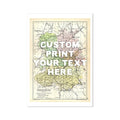 Shropshire Personalised Map Print | Map of Shropshire | White Hand Drawn Font Fine Art Print