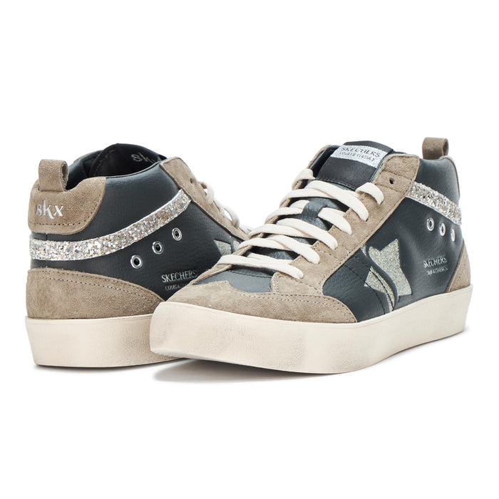 Skechers Women's Strand Star - Radiant Rebel Sneaker, Black/Gray