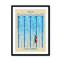 Splash Dive In (Contemporary Wall Art) girl swimming alone in a swimming pool - Framed - Beach House Art
