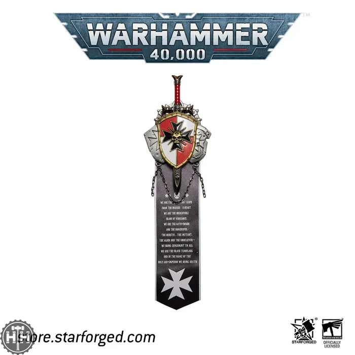 Starforged: Black Templar Sword Brethren Crusade Shield with Black Sword Hobby Merchandise Starforged
