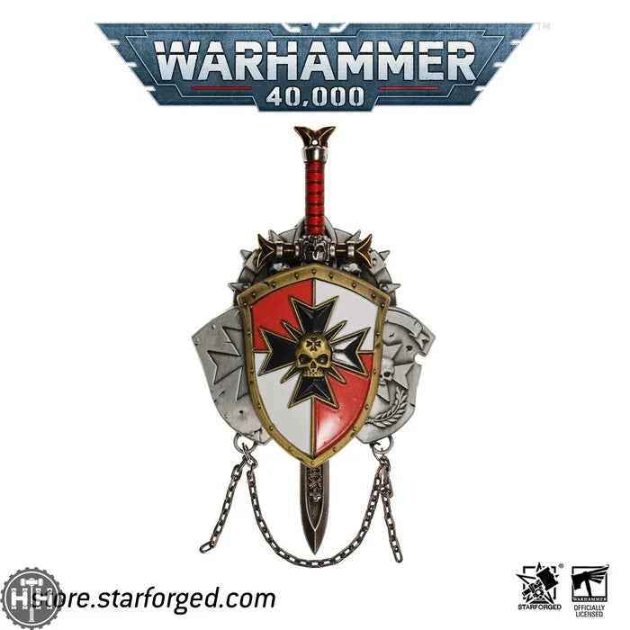 Starforged: Black Templar Sword Brethren Crusade Shield with Black Sword Hobby Merchandise Starforged