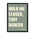 Tiny Dancer (Olive Green) Song Lyric Typography Art Print - Framed Beach House Art - Vintage bird paintings