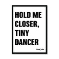 Tiny Dancer (White) Song Lyric Typography Art Print - Framed Beach House Art - Vintage bird paintings
