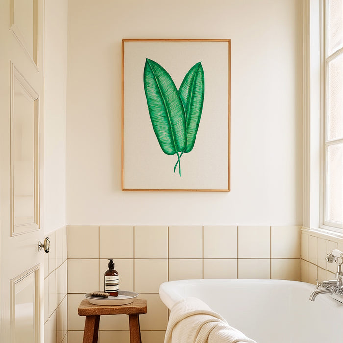 Tropical Leaf Artwork No 1 | Green Botanical Wall Art - Framed