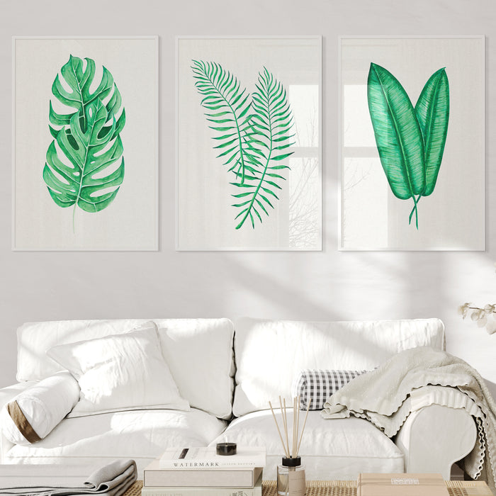 Tropical Leaf Artwork No 1 | Green Botanical Wall Art - Framed