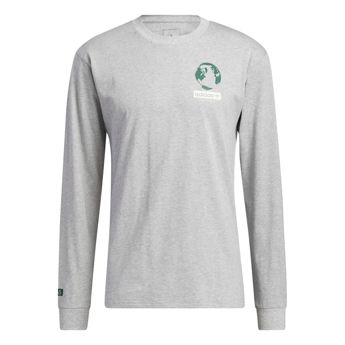 adidas Unisex Silas Message Long Sleeve Cotton Tee, Medium Grey Heather