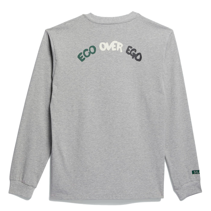 adidas Unisex Silas Message Long Sleeve Cotton Tee, Medium Grey Heather