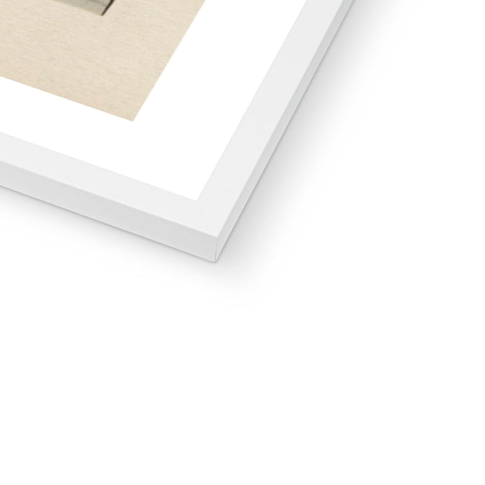Close-up of a white picture frame on a white background
