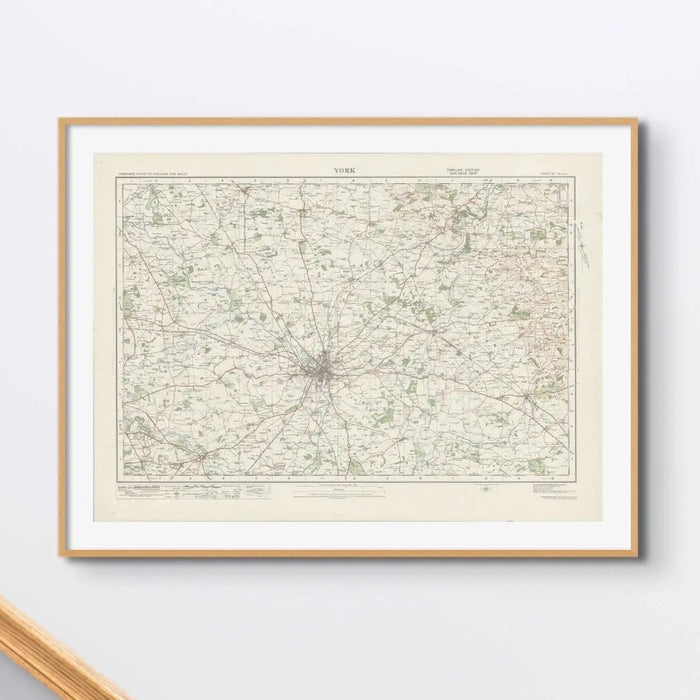 York Vintage Map Print | Map Print of York - Framed Map Print