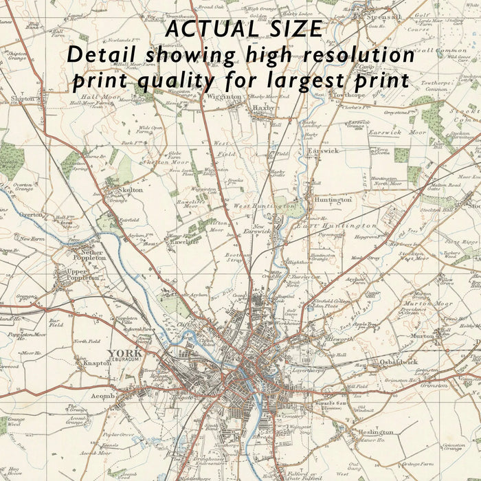 York Vintage Map Print | Map Print of York - Unframed Map Print