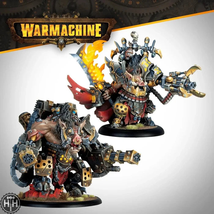 Warmachine: Emperor Carver Ultimus Esquire III & War Boar MMD47 Warmachine Steamforged Games