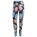 adidas Women's Athletic Running Tights Legging, Allover Floral Print, Blue