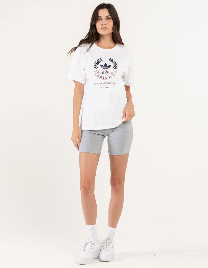 Adidas Womens Graphic Short Sleeve T-Shirt, White