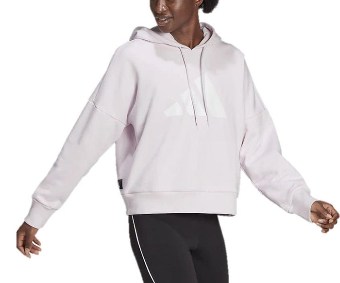 adidas womens Sportswear 3-bar Hoodie, Almost Pink/White