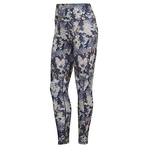 adidas Womens Studio All Over Print 7/8 Tights Blue