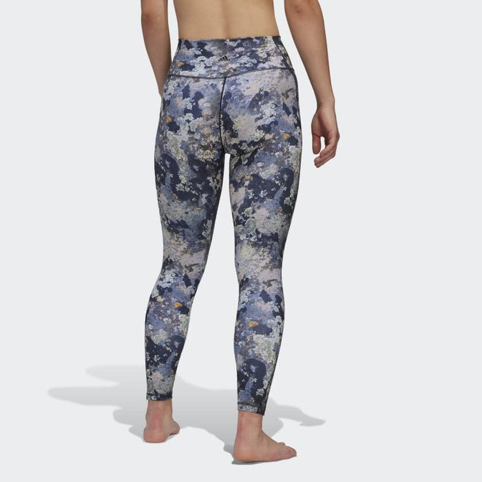 adidas Womens Studio All Over Print 7/8 Tights Blue