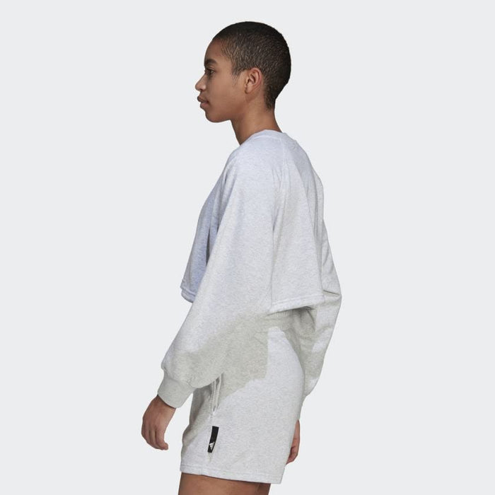 adidas Women's Studio Lounge Summer Crew, Light Grey Heather