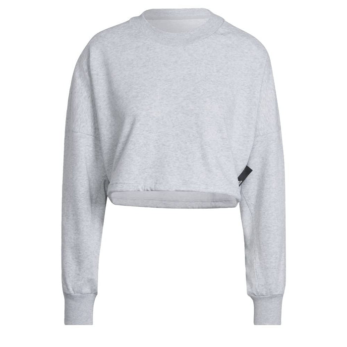 adidas Women's Studio Lounge Summer Crew, Light Grey Heather
