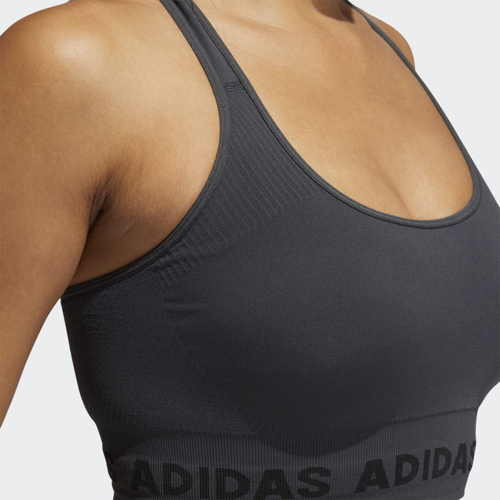 Adidas Womens T Aeroknit Bra Workout Bra - Light Support