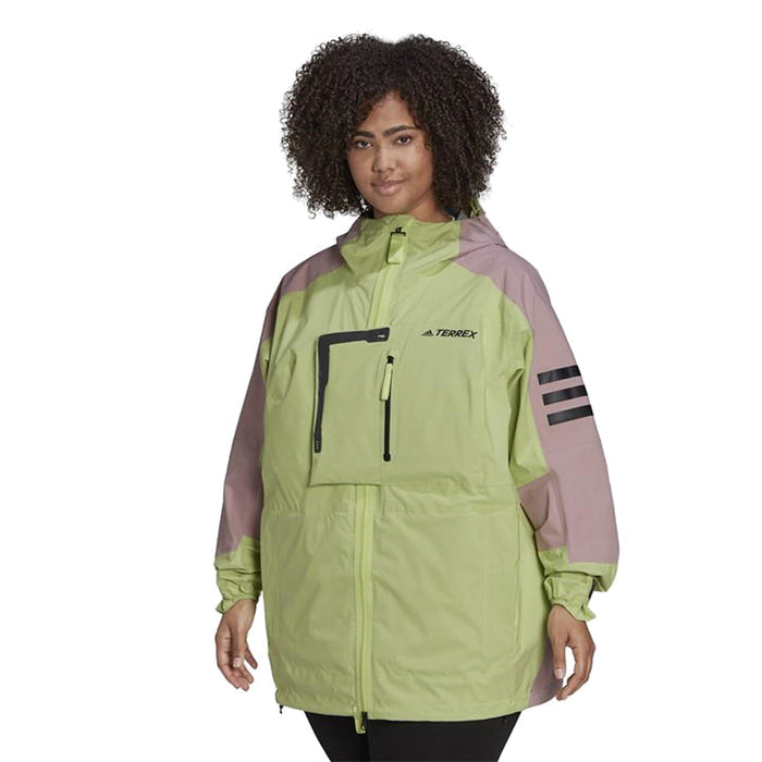 adidas Womens Terrex Xploric Rain. Rdy Hiking Jacket, Pulse Lime/Magic Mauve